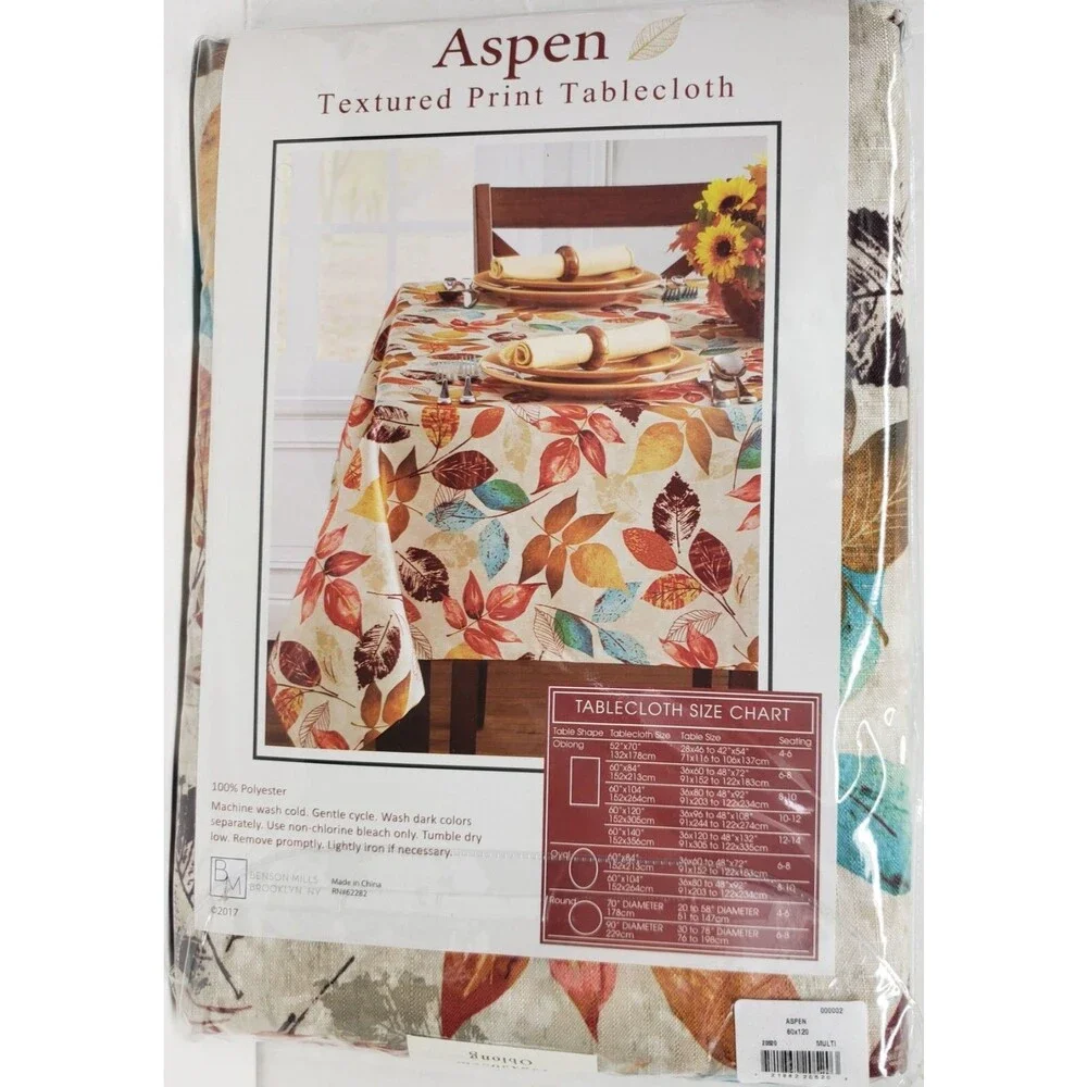 Printed Linen Tablecloth 60